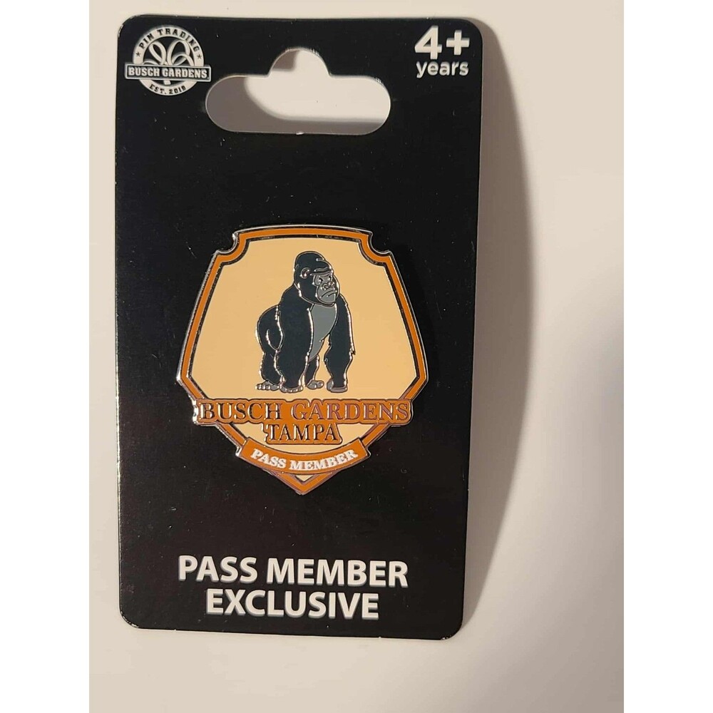 Busch Gardens Tampa Pass Member Exclusive Pin Gorilla RARE/HTF NEW